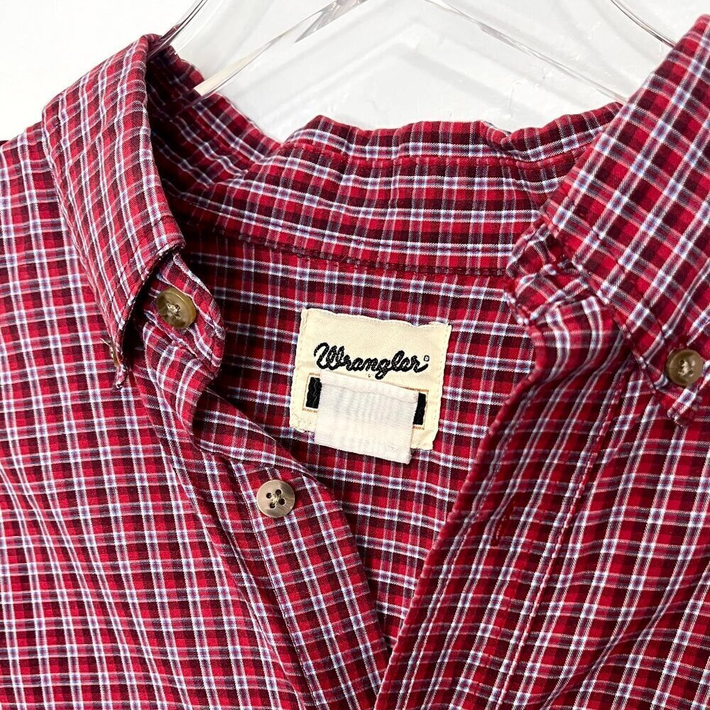 Wrangler Plaid Riata Button Front Long Sleeve Top Size XL - Picture 4 of 5